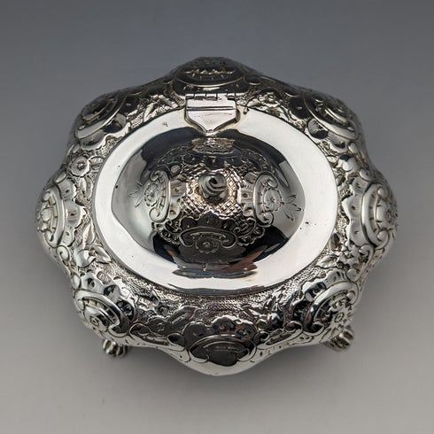 1903 British Antique Sterling Silver Tea Caddy 196g Thomas White